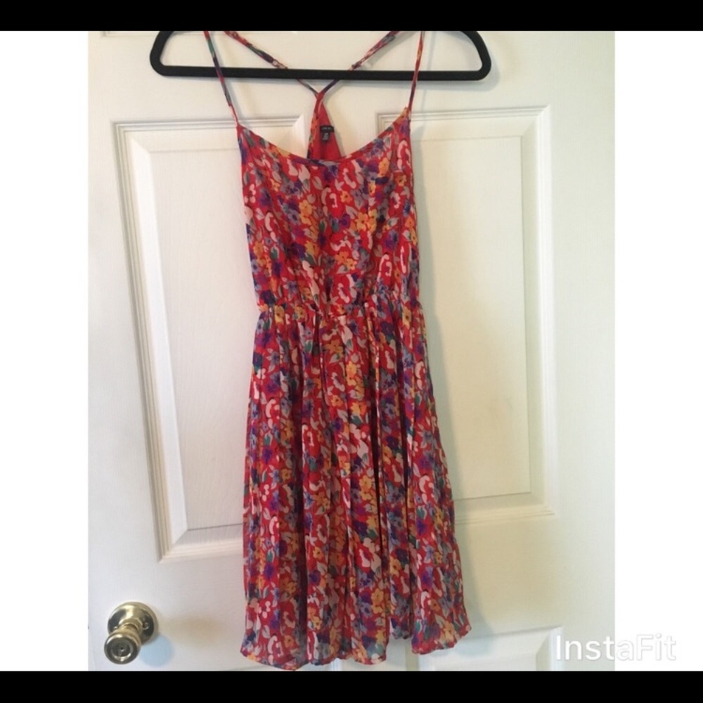 Red Floral Print Dress